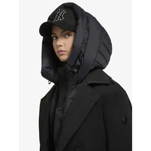 Khujo Lange trench winterjas elana in de kleur 1237C0253-ENENA-ZWART large