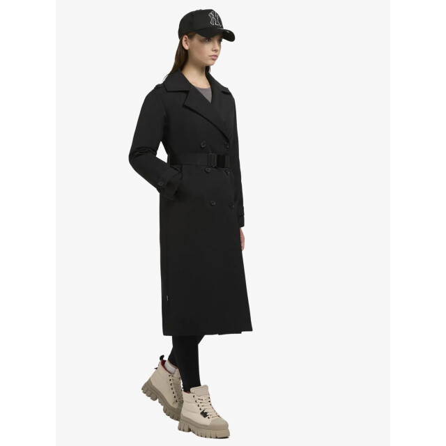 Khujo Lange trench winterjas elana in de kleur 1237C0253-ENENA-ZWART large