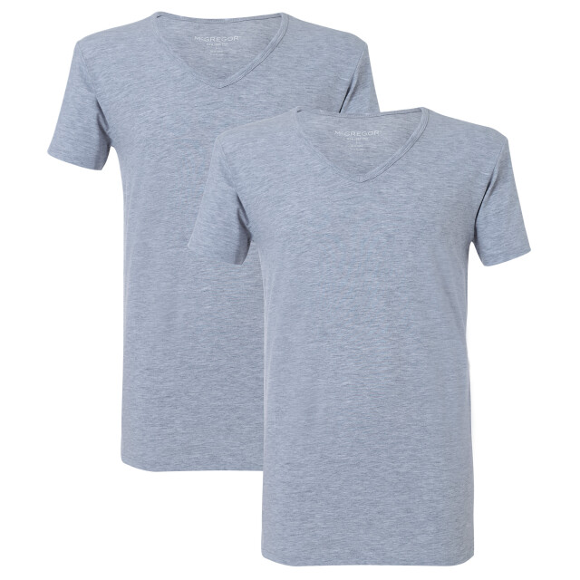 McGregor Premium stretch t-shirt 2-pack grey v-neck MG_LX_Vn_2P_Grey large