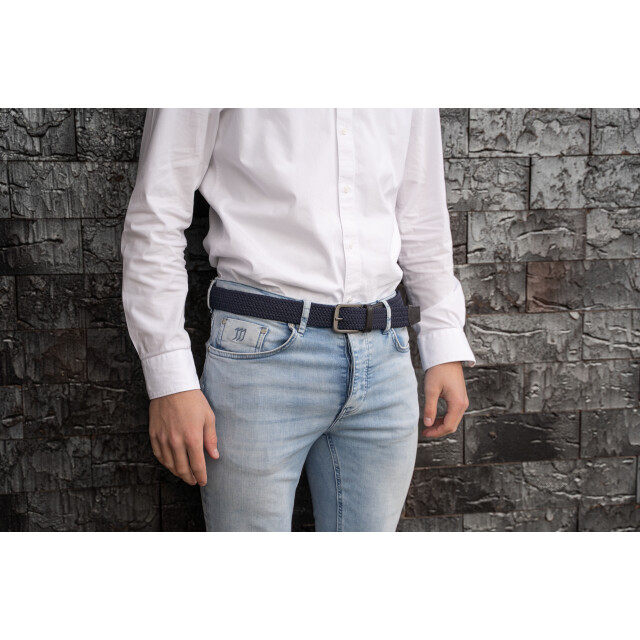 Zenino Gevlochten lederen riem weston blauw cm Zenino_Weston_B large