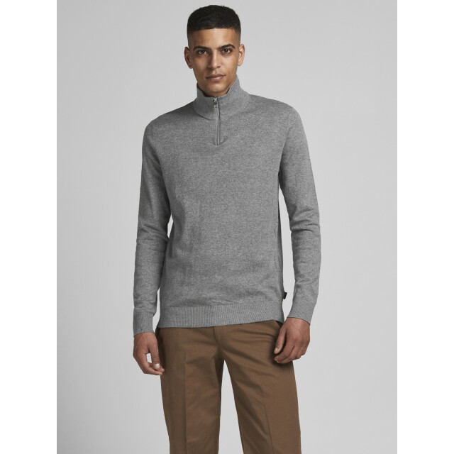 Jack & Jones Emil knit half zip 12263819-GRY-S large