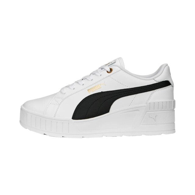 Puma Dames karmen leather wedge trainers UTPP6797_white large