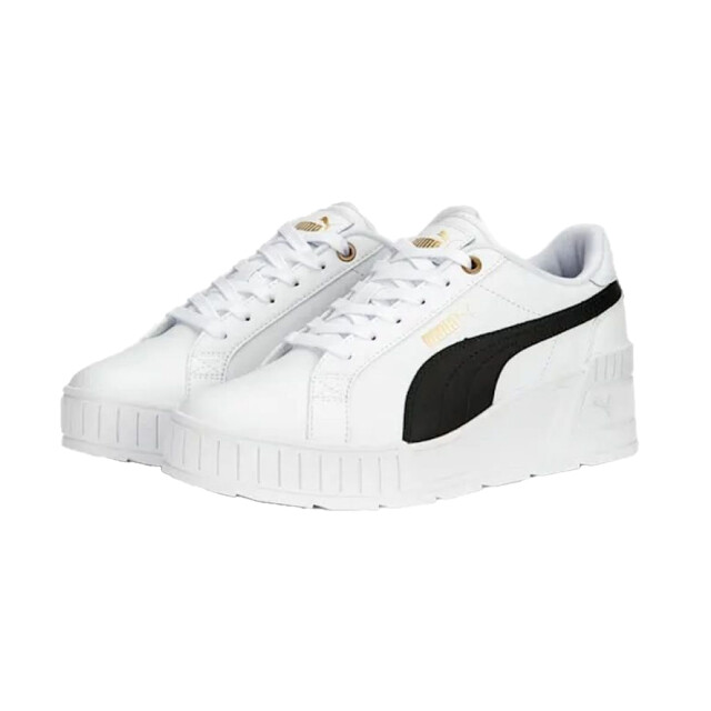 Puma Dames karmen leather wedge trainers UTPP6797_white large