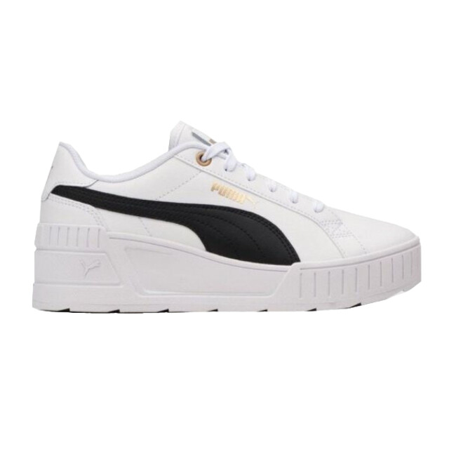 Puma Dames karmen leather wedge trainers UTPP6797_white large