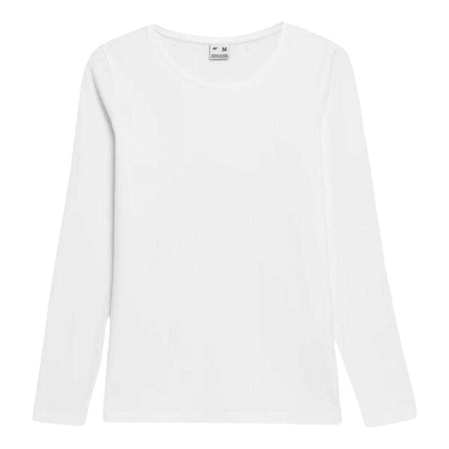 4F Dames effen slim t-shirt met lange mouwen UTPP5652_white large