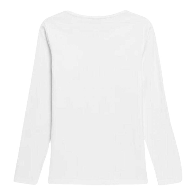 4F Dames effen slim t-shirt met lange mouwen UTPP5652_white large