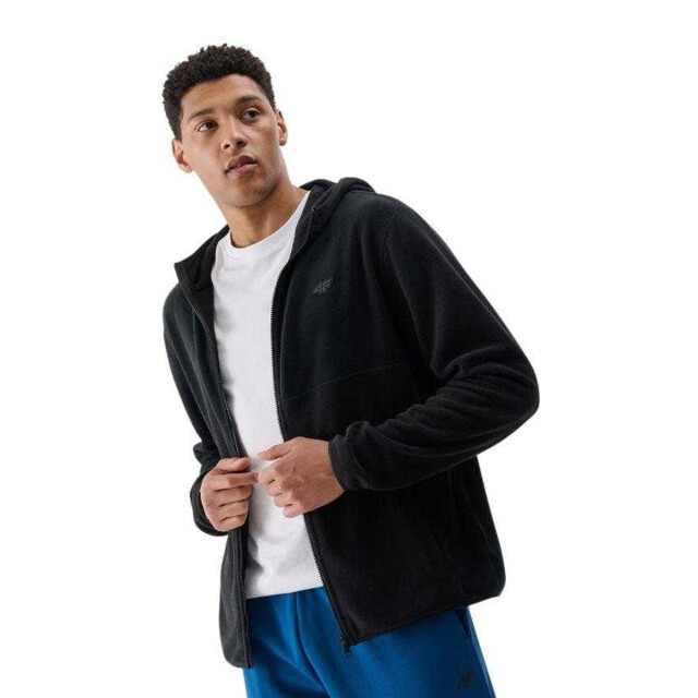 4F Heren m317 fleece regular full zip hoodie UTPP5500_black large