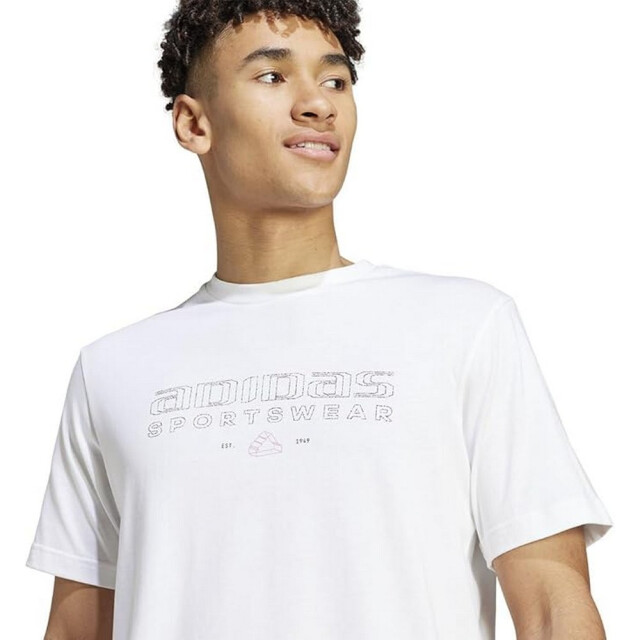 Adidas Heren tech lineair t-shirt UTPP5386_white large