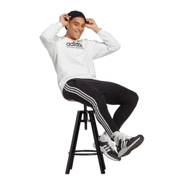 Adidas Heren essentials single jersey 3 strepen open hem tapered joggingbroek UTPP5522_black large