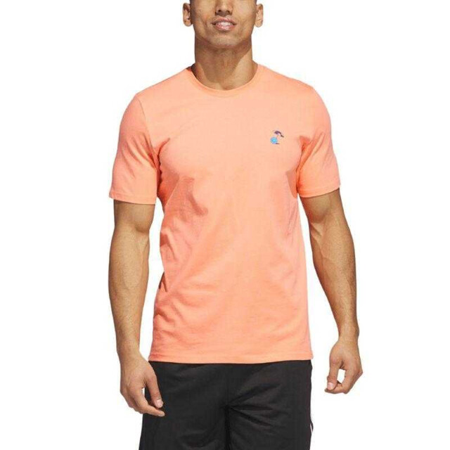 Adidas Heren spring break grafisch basketbal t-shirt met korte mouwen UTPP5307_orange large