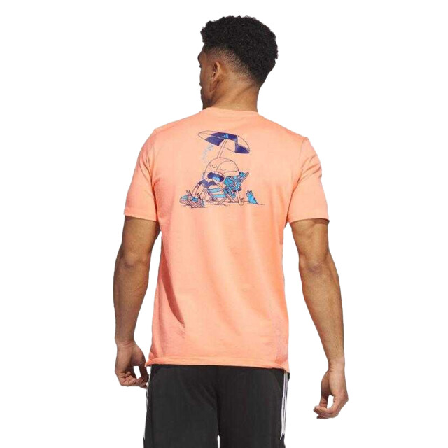 Adidas Heren spring break grafisch basketbal t-shirt met korte mouwen UTPP5307_orange large