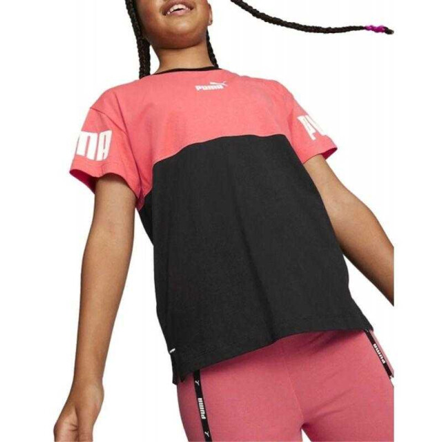 Puma Power colour block t-shirt voor kinderen UTPP5246_redblack large