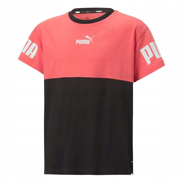 Puma Power colour block t-shirt voor kinderen UTPP5246_redblack large