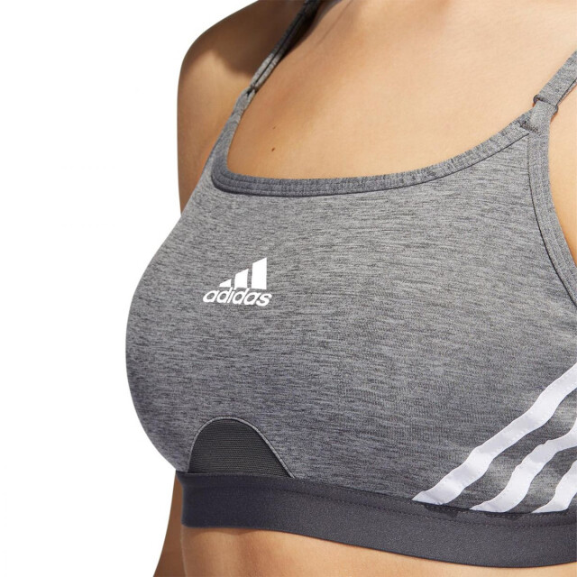 Adidas Dames aeroreact triple stripe lichte ondersteuning trainingsbeha UTPP5188_grey large