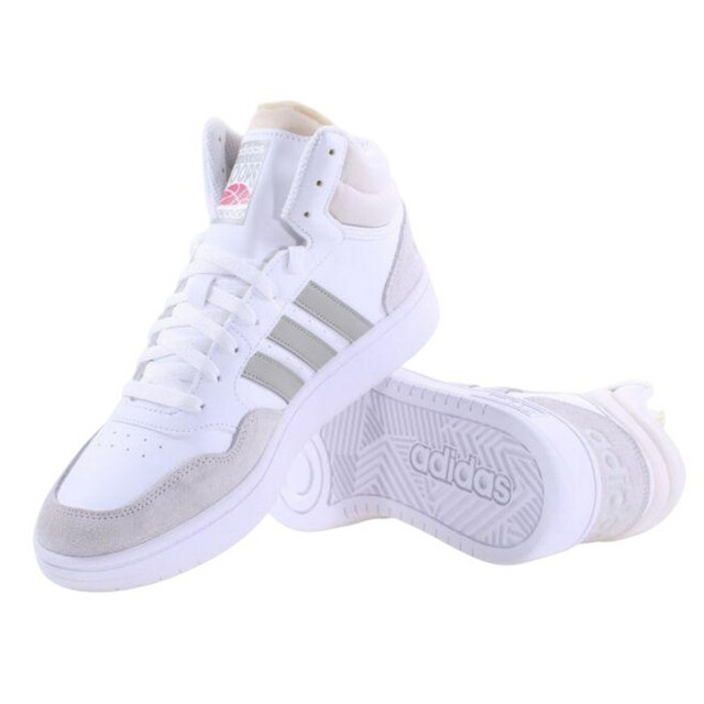 Adidas Heren hoops 3.0 ecologisch leren mid cut trainers UTPP5034_white large