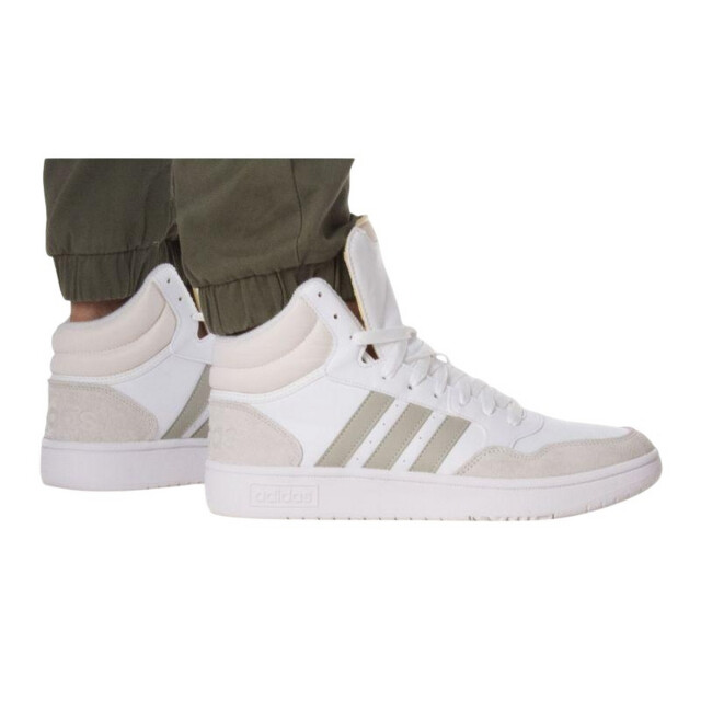 Adidas Heren hoops 3.0 ecologisch leren mid cut trainers UTPP5034_white large