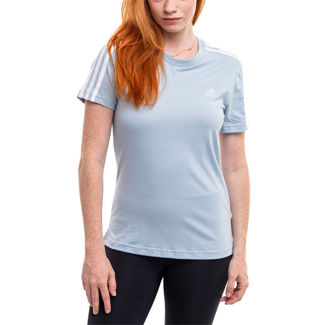 Adidas Dames essentials gestreept slank t-shirt UTPP1601_blue large