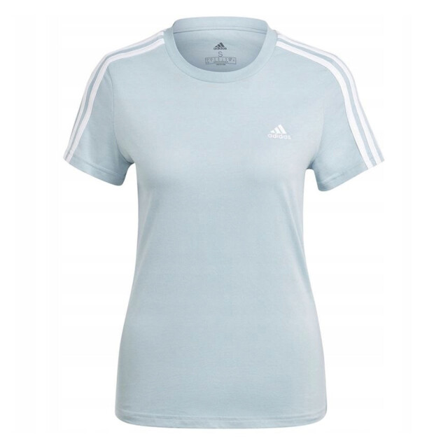 Adidas Dames essentials gestreept slank t-shirt UTPP1601_blue large