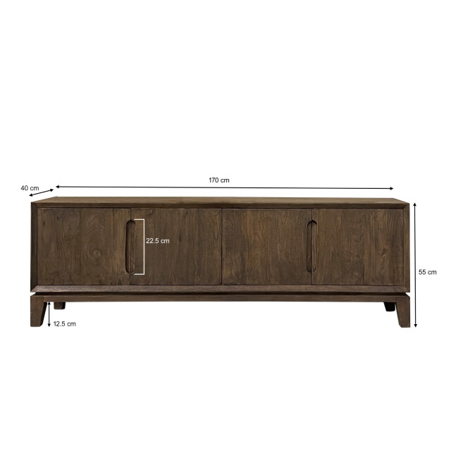 Livingfurn tv meubel cortez 170x55x40 cm mangohout 2936311 large