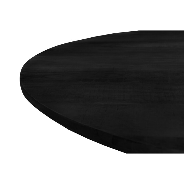 Livingfurn eetkamertafel jesper round black 130x130x76 cm mangohout 2926158 large