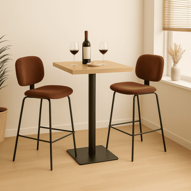 CaliCosy Set van 2 krukken in ribfluweel met zwarte metalen poten h65 cm arus 3079138 large