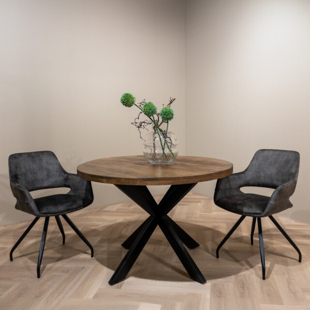 Livingfurn eetkamerstoel capp olijf stof 61x61x83,5 2 stuks 2059328 large