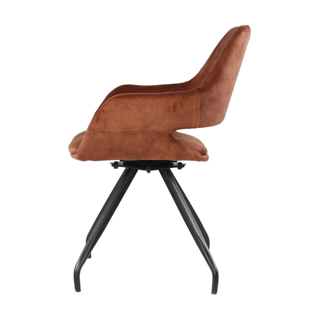 Livingfurn eetkamerstoel capp rust velvet stof 61x61x83,5 2 stuks 2059329 large