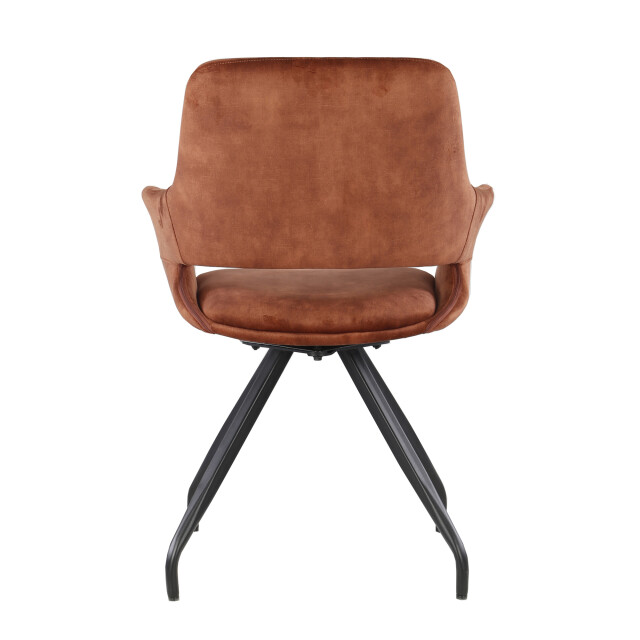 Livingfurn eetkamerstoel capp rust velvet stof 61x61x83,5 2 stuks 2059329 large