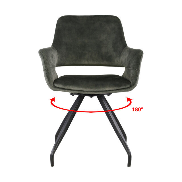 Livingfurn eetkamerstoel capp olijf stof 61x61x83,5 2 stuks 2059328 large
