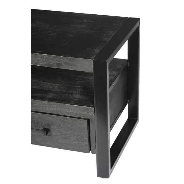 Livingfurn tv meubel norris 150x50x45 cm mangohout / gecoat staal 3246410 large