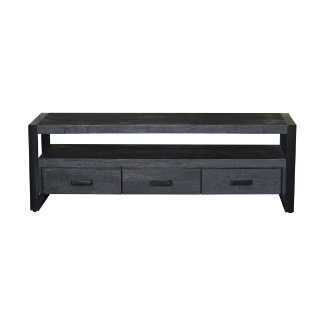 Livingfurn tv meubel norris 150x50x45 cm mangohout / gecoat staal 3246410 large