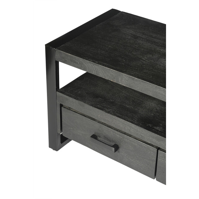 Livingfurn tv meubel norris 150x50x45 cm mangohout / gecoat staal 3246410 large