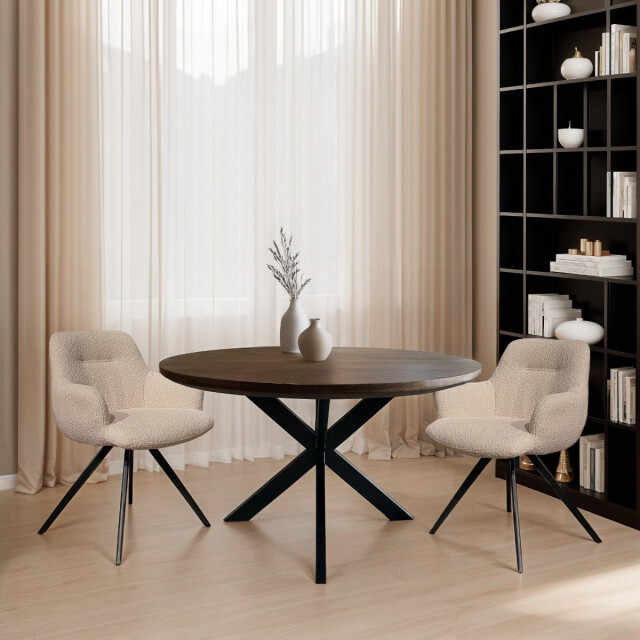 Livingfurn eetkamerstoel doreen boucle - 2 stuks 2658022 large