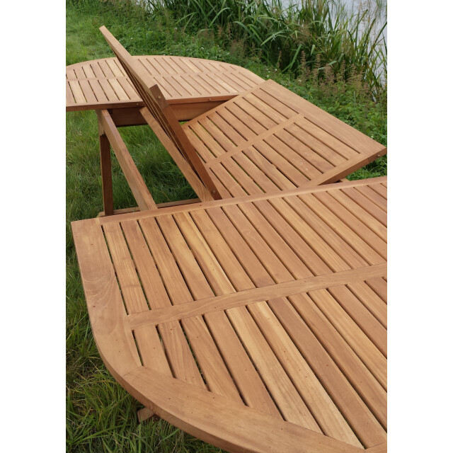 Livingfurn table oval extension uitschuifbaar 180-240 cm teakhout 2936294 large
