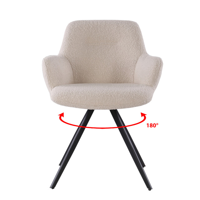 Livingfurn eetkamerstoel doreen boucle - 2 stuks 2658022 large