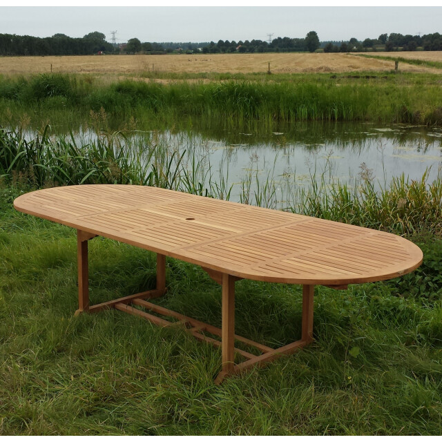 Livingfurn table oval extension uitschuifbaar 180-240 cm teakhout 2936294 large