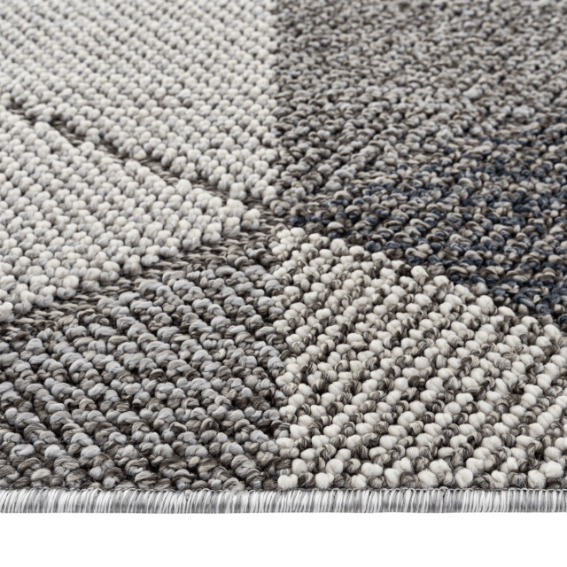 CaliCosy Vloerkleed rechthoekig grijs met grijs driehoekmotief en franjes bukle 3246592 large