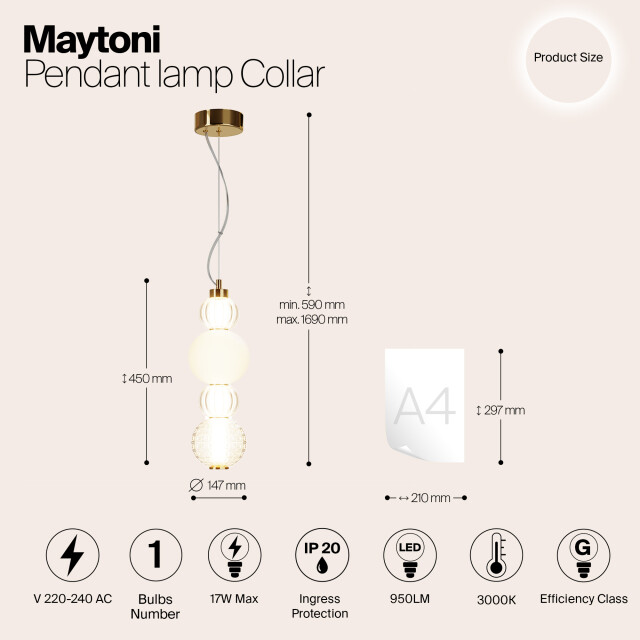 Maytoni hanglamp collar - Ø14,7 2994674 large