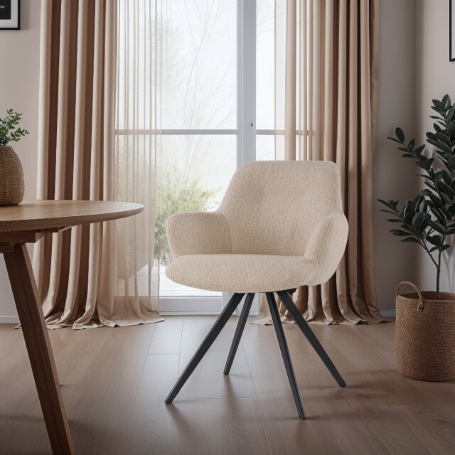 Livingfurn eetkamerstoel doreen boucle - 2 stuks 2658022 large