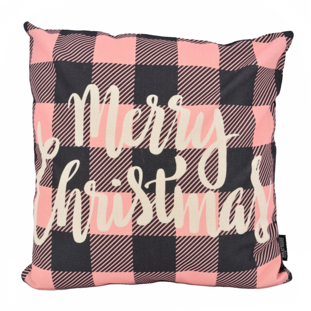 Gek op kussens! Sierkussen merry christmas pink #1 | 45 x 45 cm | katoen/linnen 3237458 large