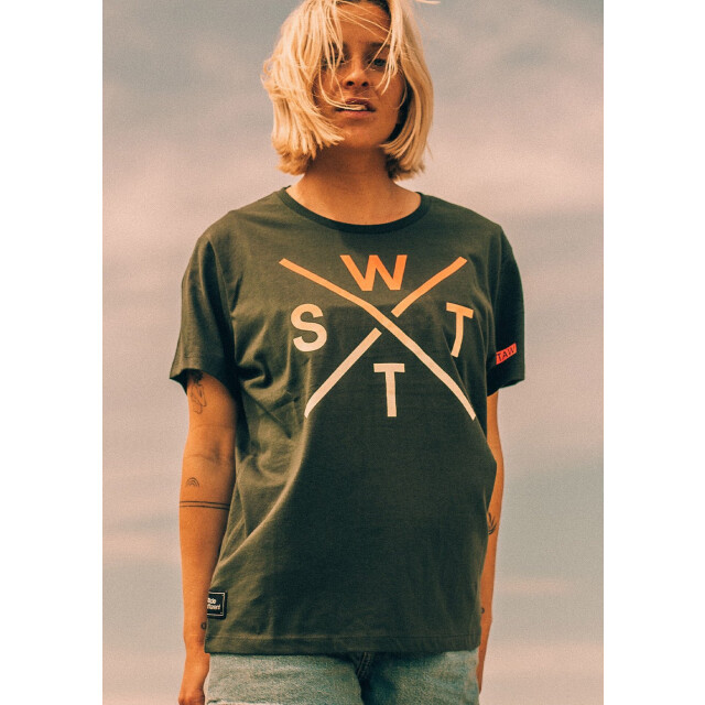 WATTS Unisex logo t-shirt 03 organisch katoen donkergroen 1WATTS03-W6110 large