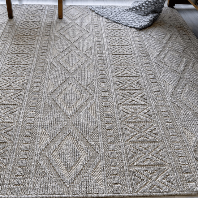 CaliCosy Vloerkleed rechthoekig met grijs ruitmotief aselya 3246574 large