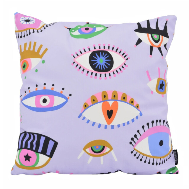 Gek op kussens! Colorful eyes lila | 45 x 45 cm | kussenhoes | katoen/polyester 3236778 large