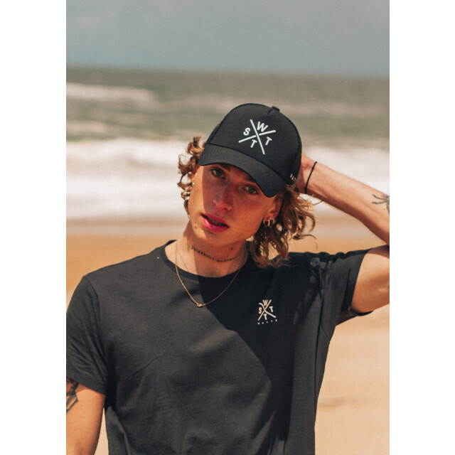 WATTS Unisex cap tribe logo effen donkergrijs/zwart 1TRIBE large