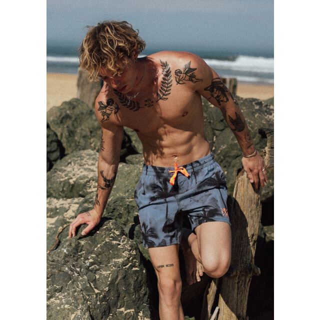 WATTS Heren zwemshort rainbow palm print blauwgrijs 1R-RAINBOW-WP415 large
