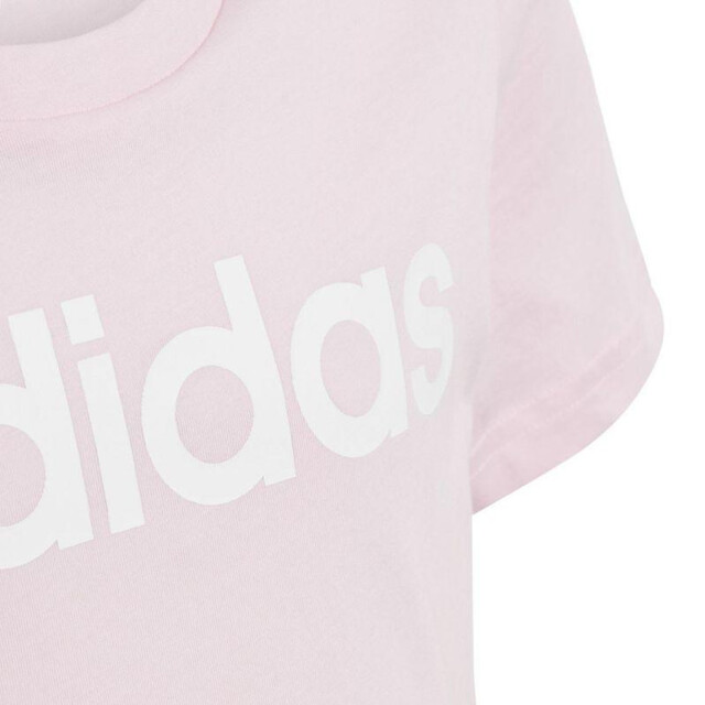 Adidas Katoenen slim t-shirt met lineair logo voor kinderen/kids essentials UTPP3709_pink large
