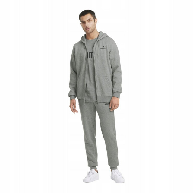 Puma Heren essential big logo evening full zip hoodie UTPP4955_grey large