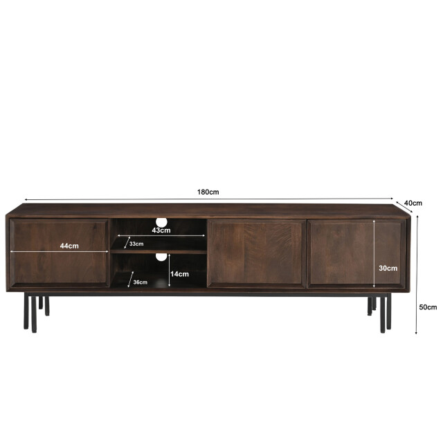 Livingfurn tv-meubel ravenstein brown 180cm - 3186110 large