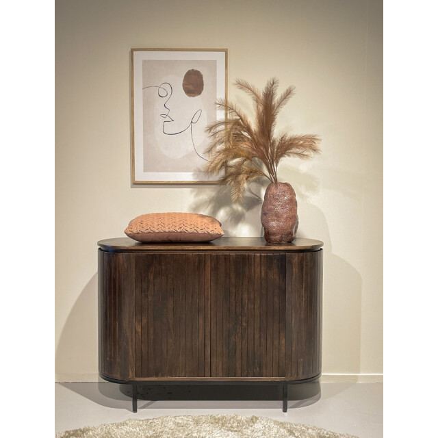 Livingfurn dressoir noor walnut 115cm mangohout / gecoat staal 2630734 large