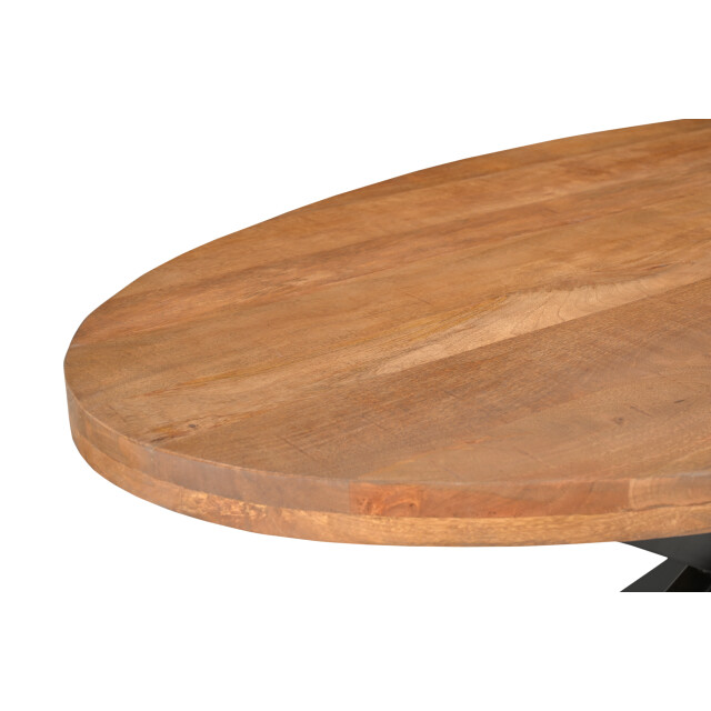 Livingfurn eetkamertafel rocky oval 180 cm mangohout / gecoat staal 2638560 large